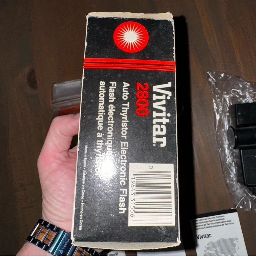 Vtg Vivitar Auto Thyristor 2800 Shoe Mount Flash Working W/ Filters, Box, Manual